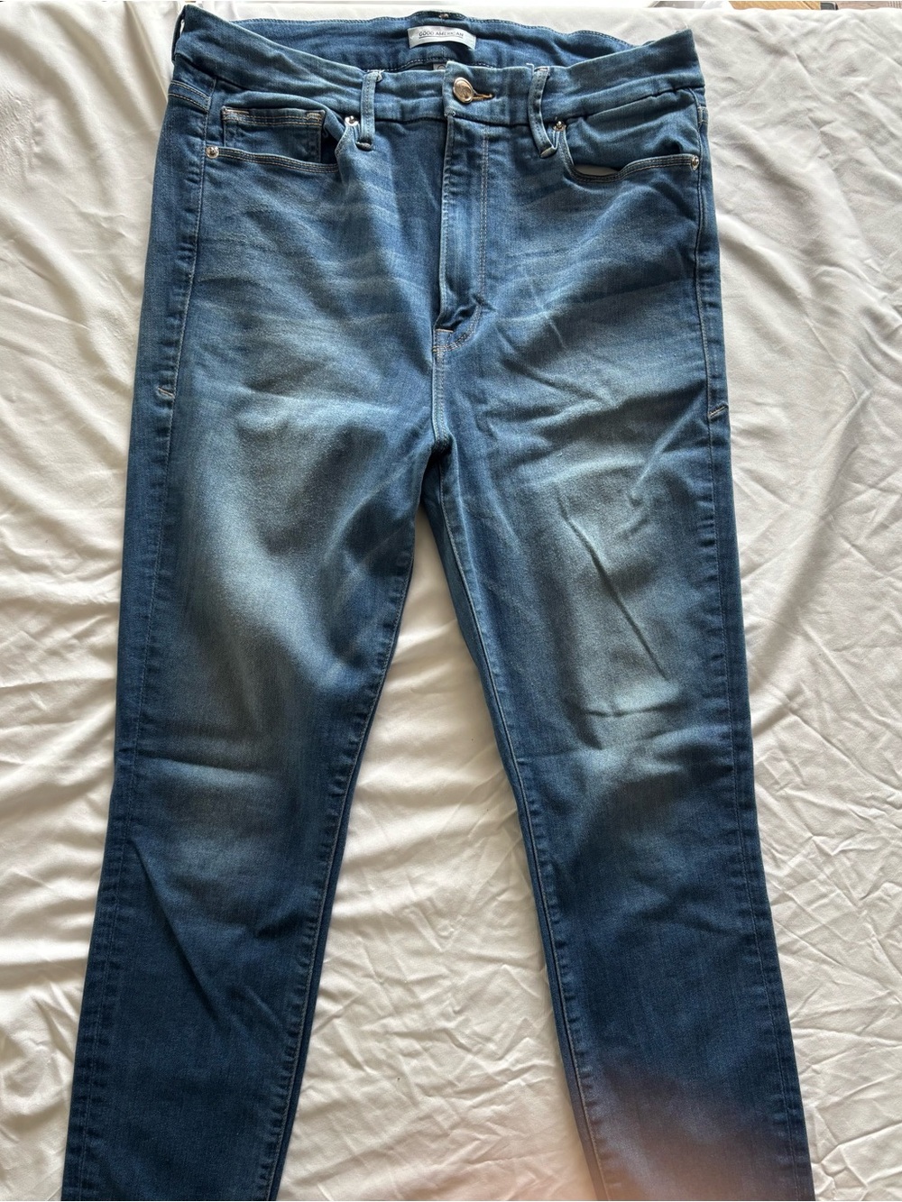 Good American High-Rise Faded Blue Jeans